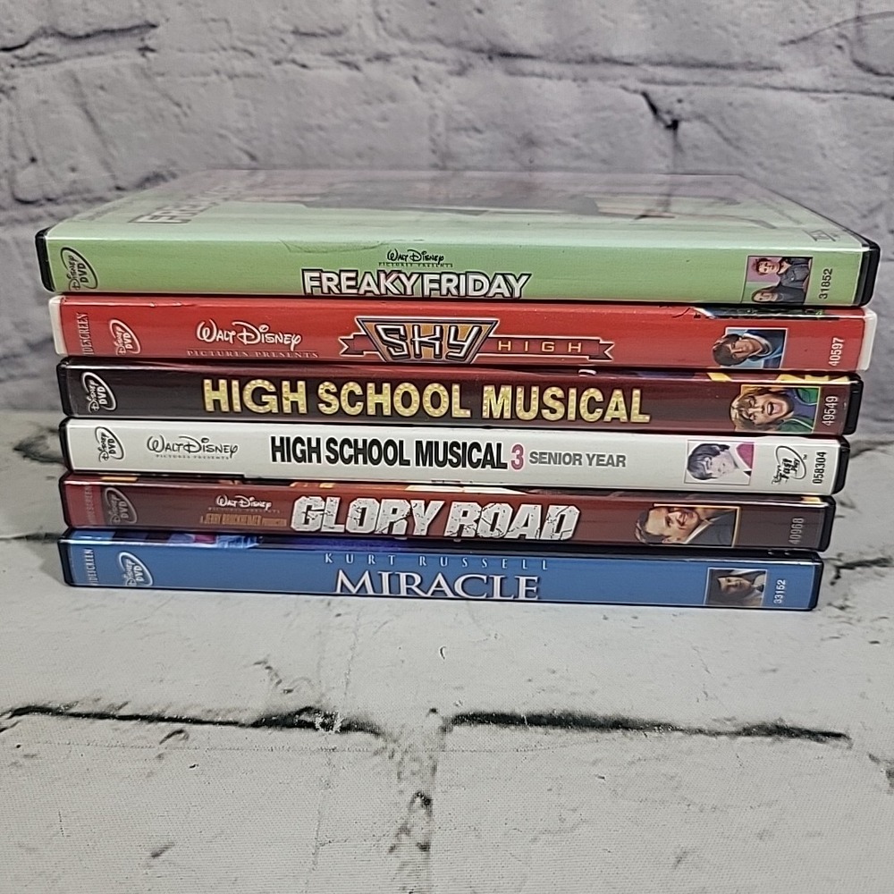 Disney Family Movies DVD Lot Of 6 Freaky Friday High School Musical Glory Road